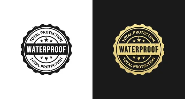 stock vector Waterproof label or waterproof seal vector isolated in Rubber Stamp Style. Waterproof label for product packaging design element. Simple Waterproof seal with rubber stamp style.