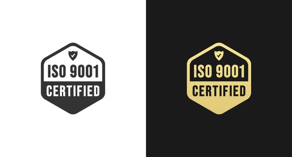 Best Iso 9001 Label Iso 9001 Mark Vector Isolated Flat — Stock Vector