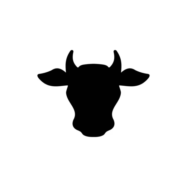 Cattle Head Silhouette Icon Vector Cow Head Silhouette Illustration Cattle — Stock Vector