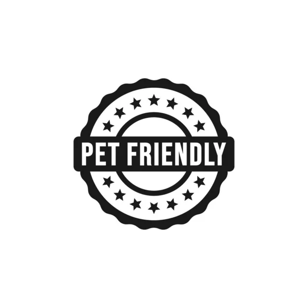 Pet Friendly Label Lub Pet Friendly Sign Vector Izolowane Stylu — Wektor stockowy