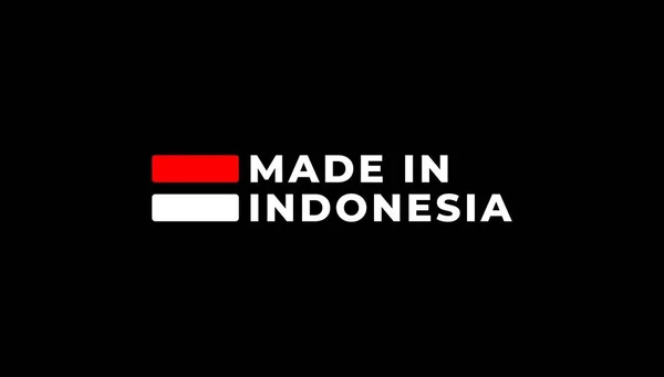 Tillverkad Indonesien Label Vector Eller Made Indonesia Logo Vector Enkel — Stock vektor