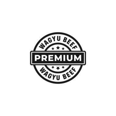 wagyu sığır eti fok vektörü veya wagyu sığır eti etiketi vektörü siyah arkaplanda izole. En iyi ürün için kaliteli wagyu sığır eti etiketi. Japonya 'dan orijinal et için zarif wagyu sığır eti mührü.