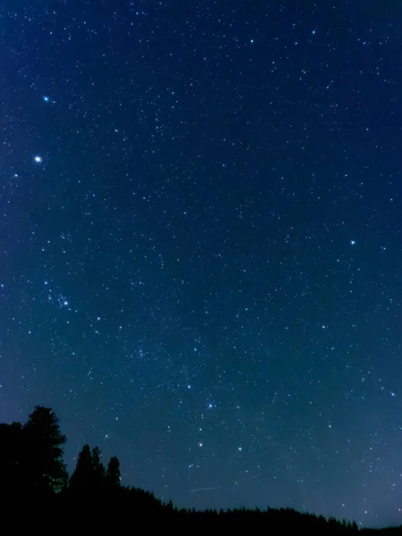 Céu Noturno Com Estrelas Forma Leitosa Cassiopeia — Fotografia de Stock
