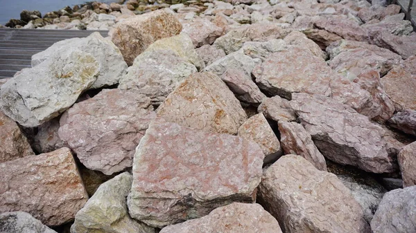 Камни Камни Берегу Озера Гарда Волнорезы Высокое Качество Фото — стоковое фото