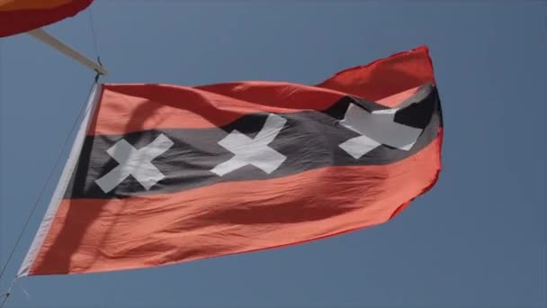 Zászló Xxx Integet Szélben Napsütéses Napon Lassított Felvétel Kiváló Minőségű — Stock videók