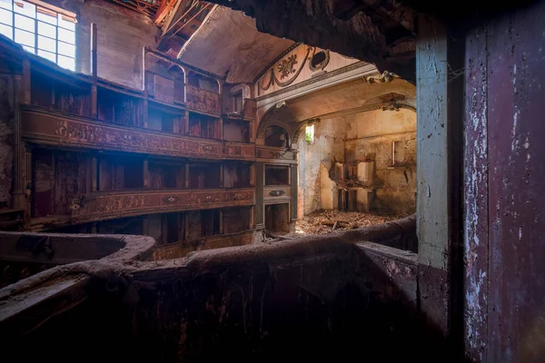 Краєвид Трибун Покинутого Театру Руїнах Фотографія Високої Якості — стокове фото