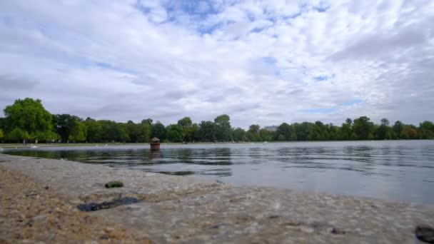 Londres Hyde Parc Laps Temps Sur Lac Avec Des Oiseaux — Video