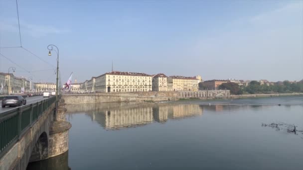 Panorama Řeky Turíně Vysoce Kvalitní Záběry — Stock video