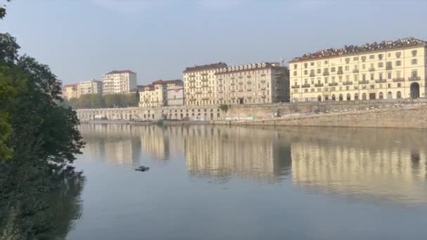 Panorama Řeky Turíně Vysoce Kvalitní Záběry — Stock video
