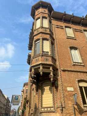 Torino 'nun merkezindeki antik barok sarayı. Yüksek kalite fotoğraf