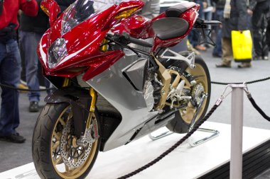 Verona, İtalya - 2018 01: MBE Verona Bisiklet Fuarı Bisiklet Fuarı ve Özel Araba Fuarı - Mv Augusta. Yüksek kalite fotoğraf