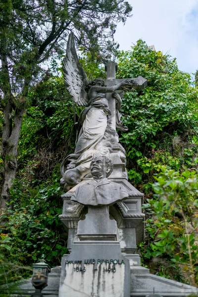 Hausfrau Engelsstatue Auf Verlassenem Friedhof Hochwertiges Foto — Stockfoto