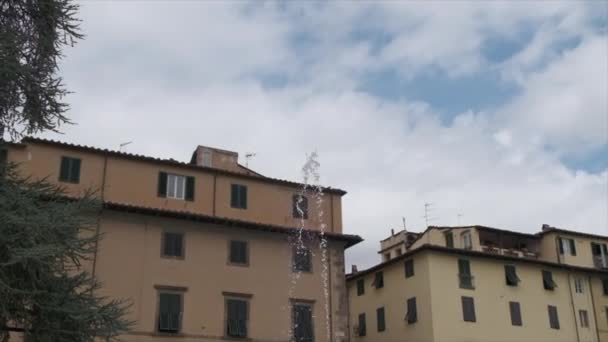 Lucca Náměstí Fontány Vysoce Kvalitní Záběry — Stock video