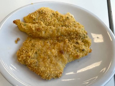 Morina balıklı yemek ve graten. Yüksek kalite fotoğraf