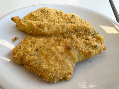 Morina balıklı yemek ve graten. Yüksek kalite fotoğraf