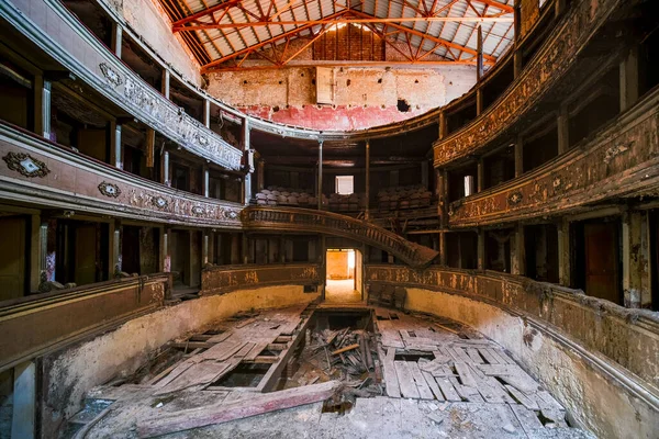 Panorama Von Der Bühne Verlassenen Theater Hochwertiges Foto — Stockfoto