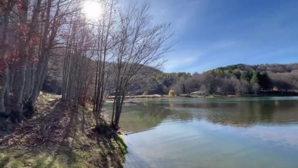 Panorama Jeziora Calamone Górze Ventasso Reggio Emilia Włochy Wysokiej Jakości — Wideo stockowe