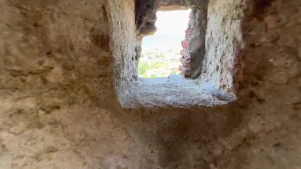 Open Walkway Italian Medieval Castle High Quality Footage — Stock Video