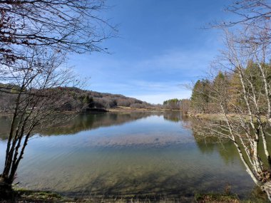 panorama del lago Calamone al monte Ventasso a REggio Emilia italia. High quality photo