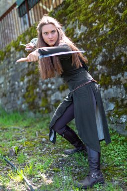 Lucca, İtalya - 2018 10 31: Lucca Comics ücretsiz kostüm etkinliği Tauriel şehri çevresinde. Yüksek kalite fotoğraf