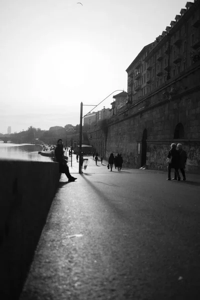 Murazzi Turin River Walk Sides High Quality Photo — Stok fotoğraf