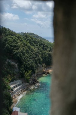 Lerici panorama of the gulf from a hole in the castle walls. High quality photo