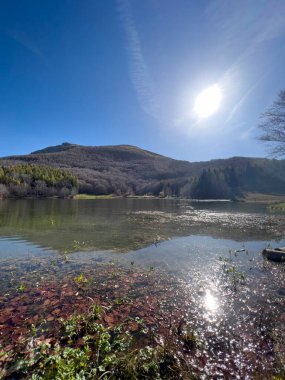 panorama del lago Calamone al monte Ventasso a REggio Emilia italia. High quality photo