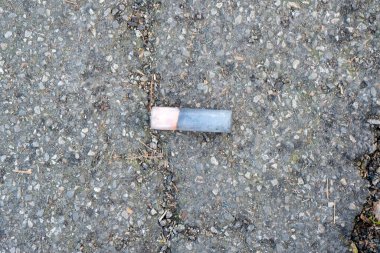 leftovers from the end of the year fireworks left on the street litter. High quality photo