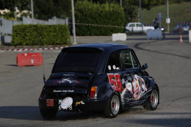 Bibbiano-Reggio Emilia Italy - 07 15 2015 : Free rally of vintage cars in the town square Fiat 500 Sic58 Simoncelli . High quality photo