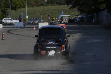 Bibbiano-Reggio Emilia Italy - 07 15 2015 : Free rally of vintage cars in the town square Fiat 500 Sic58 Simoncelli . High quality photo