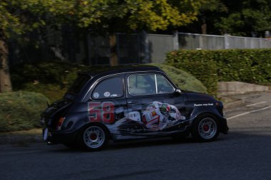 Bibbiano-Reggio Emilia Italy - 07 15 2015 : Free rally of vintage cars in the town square Fiat 500 Sic58 Simoncelli . High quality photo