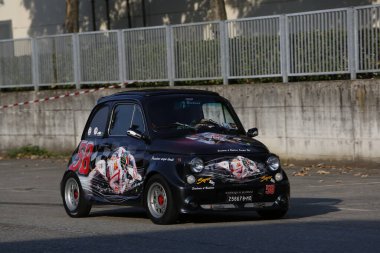 Bibbiano-Reggio Emilia Italy - 07 15 2015 : Free rally of vintage cars in the town square Fiat 500 Sic58 Simoncelli . High quality photo
