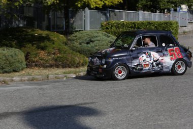 Bibbiano-Reggio Emilia Italy - 07 15 2015 : Free rally of vintage cars in the town square Fiat 500 Sic58 Simoncelli . High quality photo