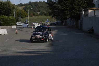 Bibbiano-Reggio Emilia Italy - 07 15 2015 : Free rally of vintage cars in the town square Fiat 500 Sic58 Simoncelli . High quality photo