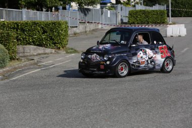 Bibbiano-Reggio Emilia Italy - 07 15 2015 : Free rally of vintage cars in the town square Fiat 500 Sic58 Simoncelli . High quality photo
