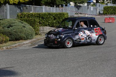 Bibbiano-Reggio Emilia Italy - 07 15 2015 : Free rally of vintage cars in the town square Fiat 500 Sic58 Simoncelli . High quality photo