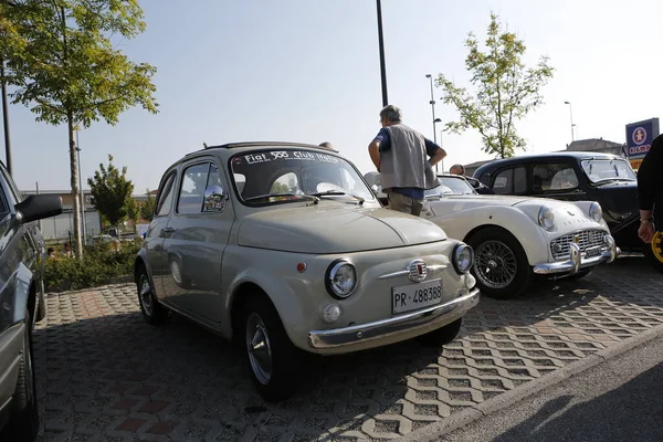 Bibbiano Reggio Emilia Italy 2015 Free Rally Vintage Cars Town — Zdjęcie stockowe