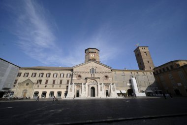overview of Reggio Emilia cathedral in sunny day after thunderstorm. High quality photo