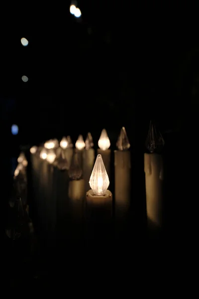 Votive Electronic Electric Candles Catholic Church High Quality Photo — Stockfoto