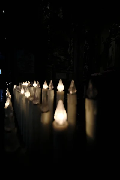 Votive Electronic Electric Candles Catholic Church High Quality Photo — стоковое фото