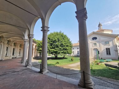 roundabout of Besana in milan arcades in sunny day. High quality photo