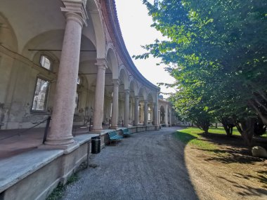 roundabout of Besana in milan arcades in sunny day. High quality photo