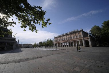 Reggio Emilia victory square at sunset. High quality photo