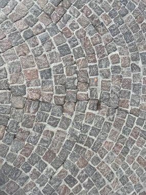 cobblestone floor with circular pattern. High quality photo