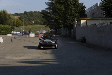 Bibbiano-Reggio Emilia Italy - 07 15 2015 : Free rally of vintage cars in the town square Renault 5 Gt Turbo Race Car. High quality photo