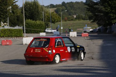 Bibbiano-Reggio Emilia Italy - 07 15 2015 : Free rally of vintage cars in the town square Renault 5 Gt Turbo Race Car. High quality photo
