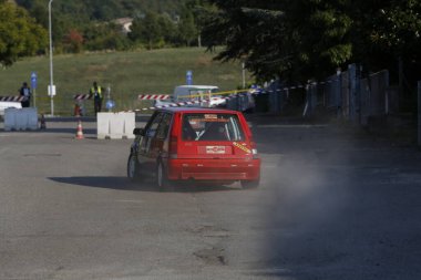 Bibbiano-Reggio Emilia Italy - 07 15 2015 : Free rally of vintage cars in the town square Renault 5 Gt Turbo Race Car. High quality photo