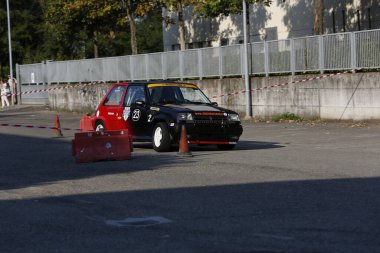 Bibbiano-Reggio Emilia Italy - 07 15 2015 : Free rally of vintage cars in the town square Renault 5 Gt Turbo Race Car. High quality photo