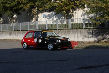 Bibbiano-Reggio Emilia Italy - 07 15 2015 : Free rally of vintage cars in the town square Renault 5 Gt Turbo Race Car. High quality photo