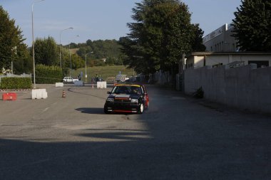 Bibbiano-Reggio Emilia Italy - 07 15 2015 : Free rally of vintage cars in the town square Renault 5 Gt Turbo Race Car. High quality photo